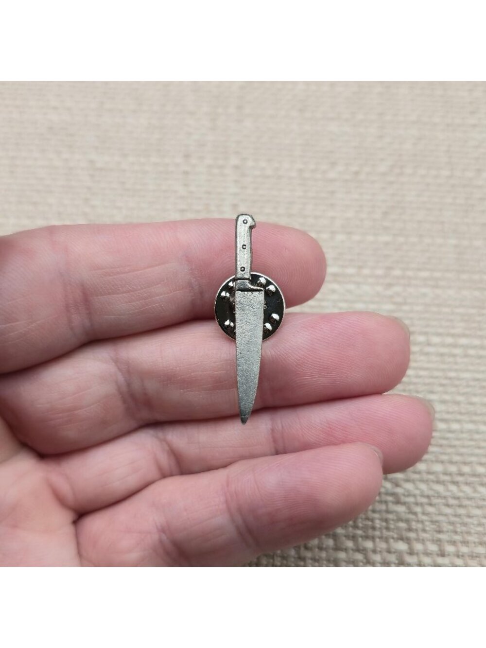 Chef Knife Lapel Pin - Miniature Kitchen Cleaver Enamel Pin, Cook Gift A8093